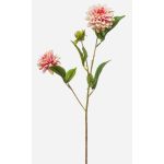 Faux dahlia branch CEVAST, pink-cream, 28"/70cm, Ø2.8"-3.1"/7-8cm