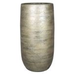 Ceramic vase AGAPE with texture, gold, 20"/50cm, Ø10"/26cm