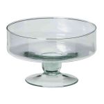 Glass bowl CORIE OCEAN on stand, clear, 4.7"/12cm, Ø7.5"/19cm