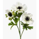 Kunstblume Windröschen RUBINA, weiß, 55cm, Ø4-10cm