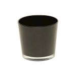 Candle glass ALENA, black, 3.7"/9,5cm, Ø4.5"/11,5cm