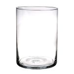 Glass vase cylinder SANYA EARTH, clear, 10"/25cm, Ø 7"/18cm