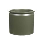 Ceramic pot ALCHIBA, green matt, 4.9"/12,5cm, Ø5.5"/14cm