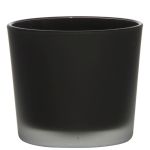 Maxi tea light jar ALENA FROST, black matt, 3.5"/9cm, Ø4"/10cm