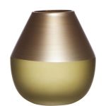 Elegant glass flower vase GORDEN, green-rose, 4.7"/12cm, Ø4.3"/11cm