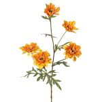 Artificial branch Chrysanthemum PRUDENCE, Eco Collection, yellow-orange, 30"/75cm, Ø2"-2.6"/5-6,5cm