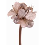 Velvet Amaryllis decorative flower KIRSTY, light purple, 28"/70cm, Ø5.1"-5.9"/13-15cm