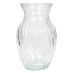 Glass vase CATLYN with twisted grooves, transparent, 8"/20 cm, Ø 5"/13 cm