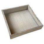 Square decorative wooden tray MARTAL, natural-lightly whitewashed, 8"x8"x1.6"/20x20x4cm