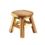 Wooden stool NANNATI made of wood, natural, 10"/25cm, Ø10"/26cm