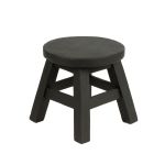 Wooden stool NANNATI made of wood, black, 10"/25cm, Ø10"/26cm