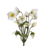 Decorative Christmas rose HALLA on spike, white, 12"/30cm, Ø 2.8"/7cm
