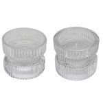 Reversible glass candlestick holder ARTORIUS for maxi tea lights, pillar candles, clear, 7,3cm, Ø8,9cm