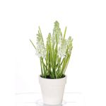 Kunst Muscari ARABELLA im Dekotopf, creme, 25cm, Ø2-3cm