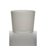 Candle glass ALENA FROST, cylinder/round, white matt, 3.5"/9cm, Ø4"/10cm