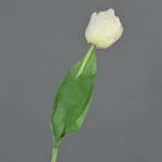Artificial tulip flower ROMANA, white, 18"/45cm, Ø 2.4"/6cm