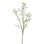Artificial flower branch Chamomile WISOP, white, 30"/75cm