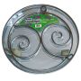 Round plant pot saucer DUNIK of plastic, patterned, with wheels, grey, 3.5"/9cm, Ø13"/32cm