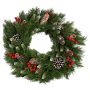 MARLIES decorative fir wreath, snow-effect, with fruit, Ø30cm