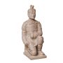 LILORA terracotta garden figurine of a samurai warrior, kneeling, handmade, patinated, beige, 22x20x48cm