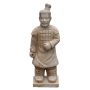 LILORA terracotta garden figurine of a samurai warrior, handmade, patinated, beige, 21 x 17 x 54 cm