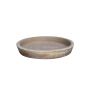 Round terracotta flowerpot saucer ELVORN, handmade, patinated, brown, 1.2"/3cm, Ø7.5"/19cm