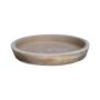 Round plant pot saucer ELVORN of terracotta, handmade, patinated, brown, 1.6"/4cm, Ø9"/22cm