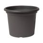 Round plant pot VENERA made of recycled plastic, with holes, anthracite, 6"/15cm, Ø8"/20cm