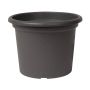 Round plant pot VENERA made of recycled plastic, with holes, anthracite, 9"/23cm, Ø12"/30cm