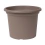 Round plant pot VENERA made of recycled plastic, with holes, taupe, 6"/15cm, Ø8"/20cm