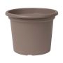 Round plant pot VENERA made of recycled plastic, with holes, taupe, 9"/23cm, Ø12"/30cm
