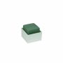 OASIS® Rectangular wet florist sponge for flower arrangements, in plastic bowl, green-cream, 2.4"x2.4"x2.2"/6x6x5,5cm