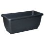 Plastic planter box URMINA with holes, anthracite, 23"x7"x6"/59,5x19x16,5cm