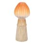 Decorative vase RADOMILA, ceramic, mushroom shape, grooves, orange-beige, 18cm, Ø7,4cm