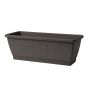 Balcony flower box OPHIRA made of recycled plastic, water reservoir, coaster, anthracite, 15"x8"x7"/39x19,5x17,5cm