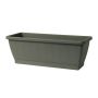 Balcony flower box OPHIRA made of recycled plastic, water reservoir, coaster, sage green, 23"x8"x7"/59,5x19,5x17,5cm