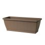 Balcony flower box OPHIRA made of recycled plastic, water reservoir, coaster, taupe, 15"x8"x7"/39x19,5x17,5cm