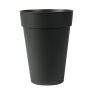 Round tall plant vase VINAYA made of plastic, anthracite, 14"/36cm, Ø11"/27cm
