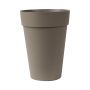Round tall plant vase VINAYA made of plastic, taupe, 18"/46cm, Ø13"/34cm