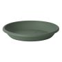 Round flower pot coaster VENERA made of recycled plastic, with holes, sage green, 2"/5cm, Ø16"/40cm