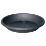 Round flowerpot coaster DONIKA made of plastic, with holes, anthracite, 1.6"/4cm, Ø10"/26cm