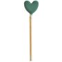 OASIS® Wet florist sponge Heart on Bioline wooden stick, green, 7"x6"x3.3"/19x16x8,5cm