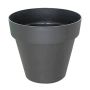 Round plant pot VINAYA made of plastic, with holes, anthracite, 11"/27cm, Ø12"/30cm