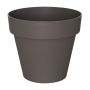 Round plant pot VINAYA made of plastic, with holes, taupe, 9"/22,5cm, Ø10"/25cm