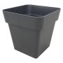 Square plant pot VINAYA made of plastic, with holes, anthracite, 16"x16"x16"/40x40x40cm