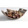 LUMIRA rattan firewood basket, brown-grey, 60x35x21cm