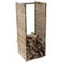 LUMIRA rattan firewood basket, brown-grey, 42x36x100cm