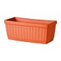 Rectangular planter NANFY of terracotta, striped, 21"x8"x6.7"/53x20x17cm