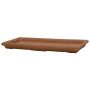 Rectangular planter tray DUVENS, terracotta, patinated, 51 x 20 x 4 cm