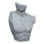 Decorative male bust LANIKO, made of polystone, grey, 40x27x56cm